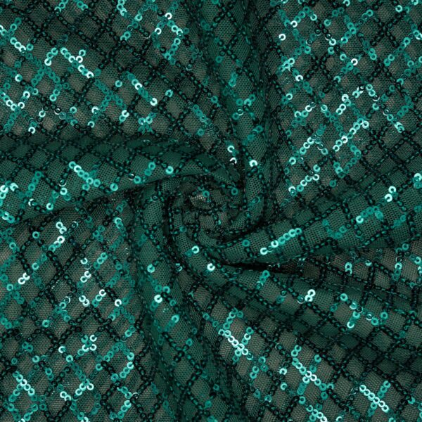 DZIANINA POLIESTROWA Z CEKINAMI – ZIELONY | Fashiontree