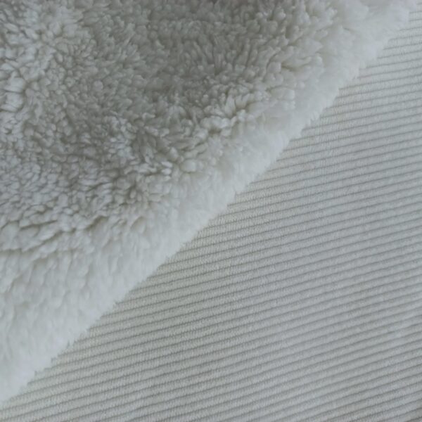 POLYESTER SHERPA CORDUROY – CREAM | Fashiontree