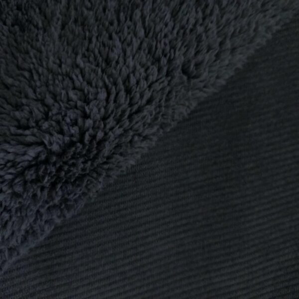 POLYESTER SHERPA CORDUROY – BLACK | Fashiontree
