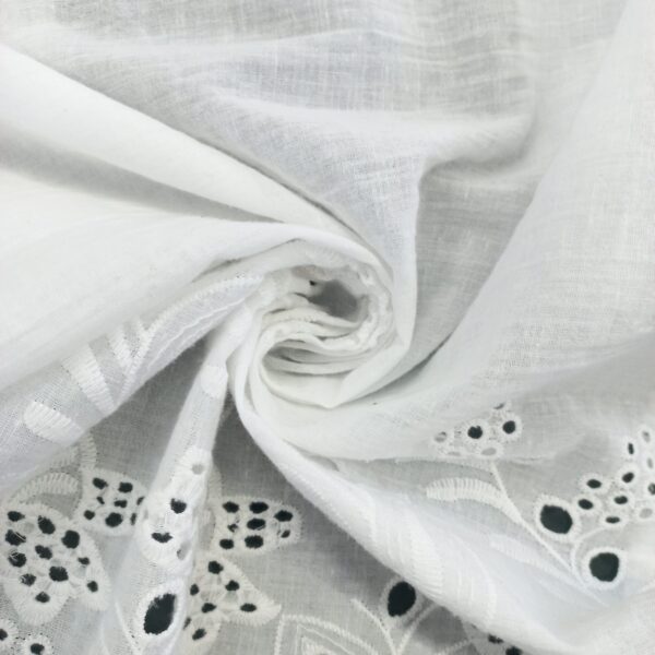 COTTON EMBROIDERY – BORDER – CREAM | Fashiontree