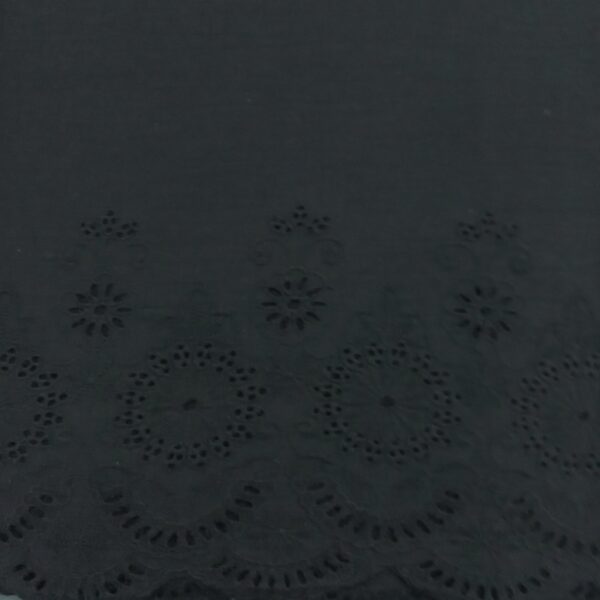 COTTON EMBROIDERY – BORDER – BLACK | Fashiontree