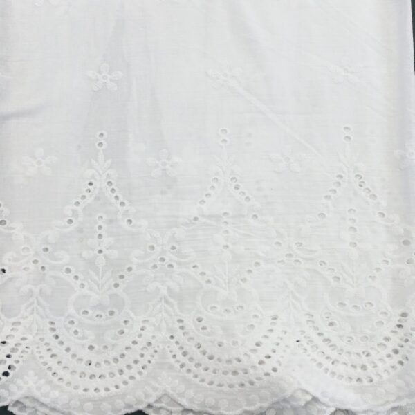 COTTON EMBROIDERY – BORDER – CREAM | Fashiontree