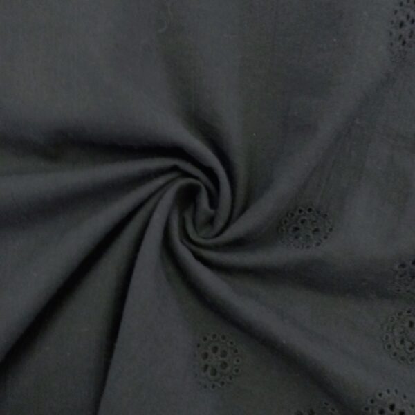 COTTON EMBROIDERY – BORDER – BLACK | Fashiontree