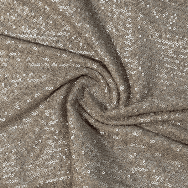 DZIANINA POLIESTROWA Z CEKINAMI - BEŻOWY | Poliester | CLC-2596-1 | Fashiontree