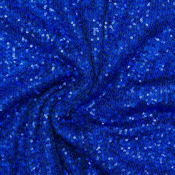 DZIANINA POLIESTROWA Z CEKINAMI – KRÓLEWSKI BŁĘKIT | Fashiontree
