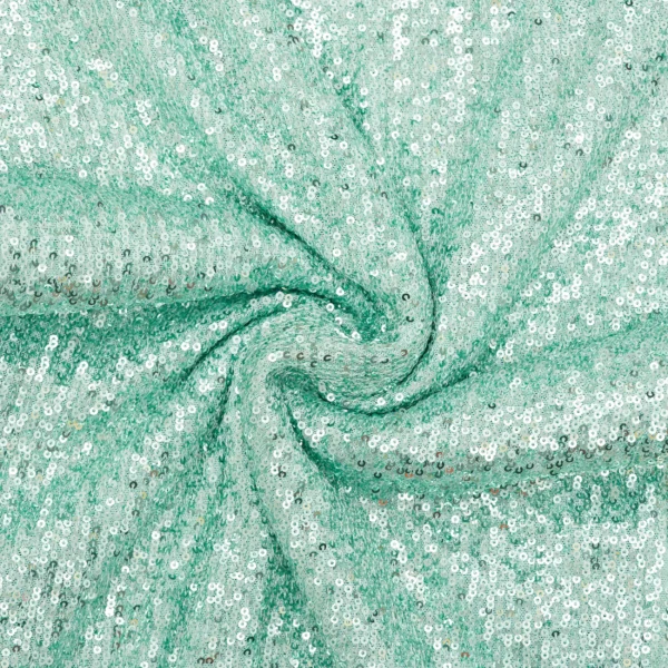 DZIANINA POLIESTROWA Z CEKINAMI – MIĘTOWY | Fashiontree