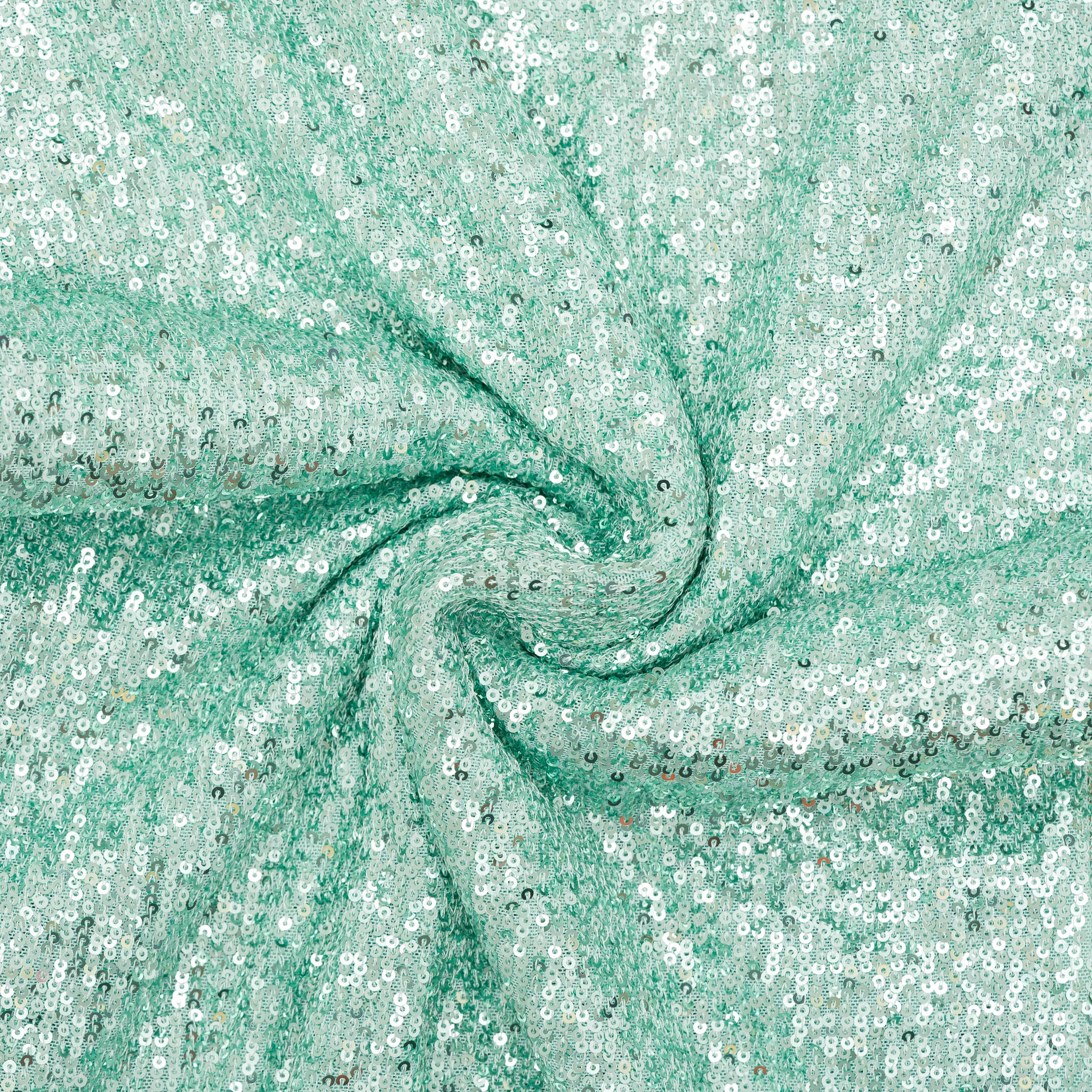 CLC-2219#7 DZIANINA POLIESTROWA Z CEKINAMI – MIĘTOWY | Fashiontree