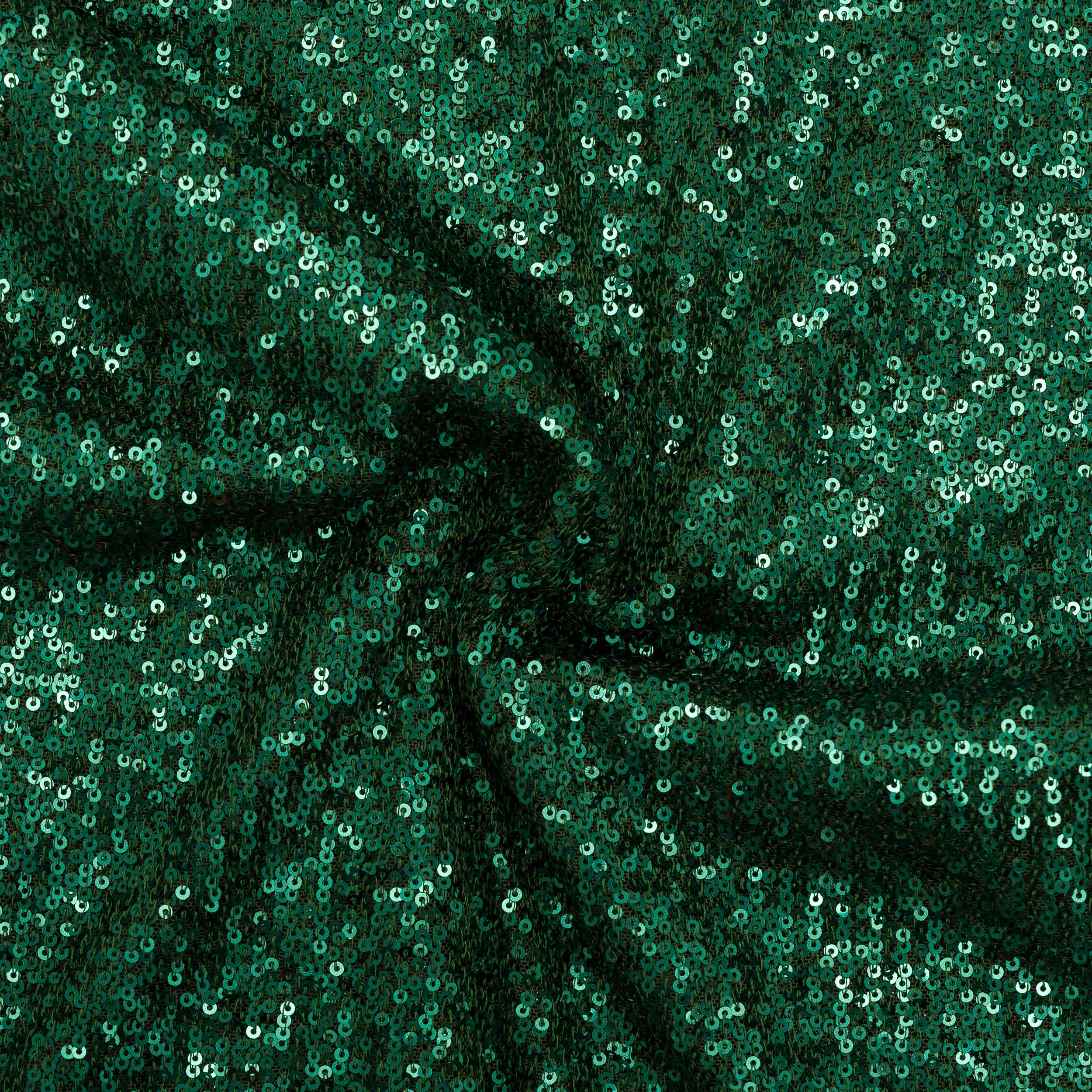 CLC-2292#10 DZIANINA POLIESTROWA Z CEKINAMI – ZIELONY | Fashiontree
