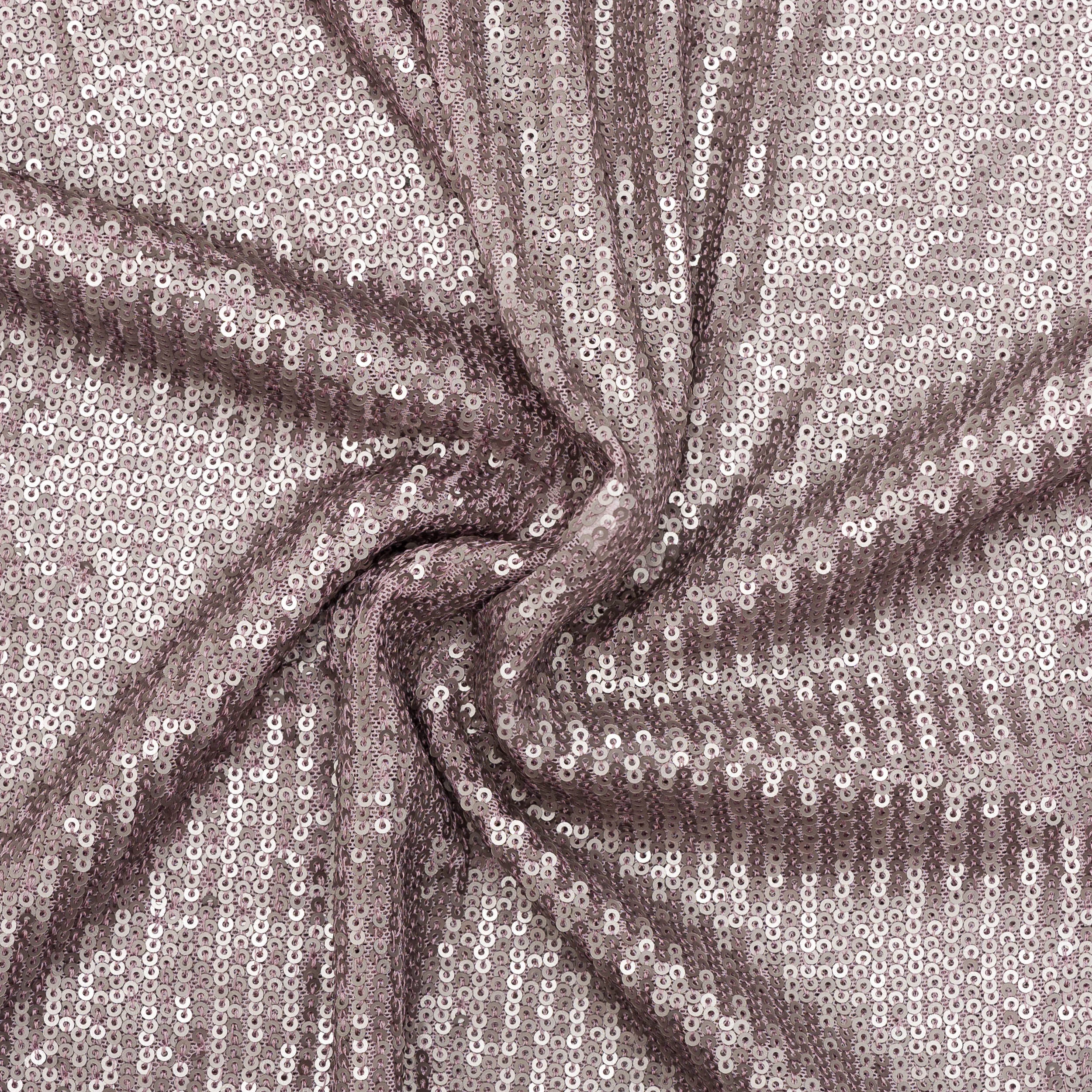 CLC-2292#28 DZIANINA POLIESTROWA Z CEKINAMI – PUDROWY RÓŻ | Fashiontree