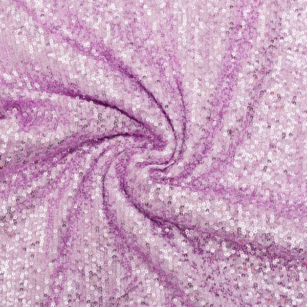 DZIANINA POLIESTROWA Z CEKINAMI – LILIOWY | Fashiontree