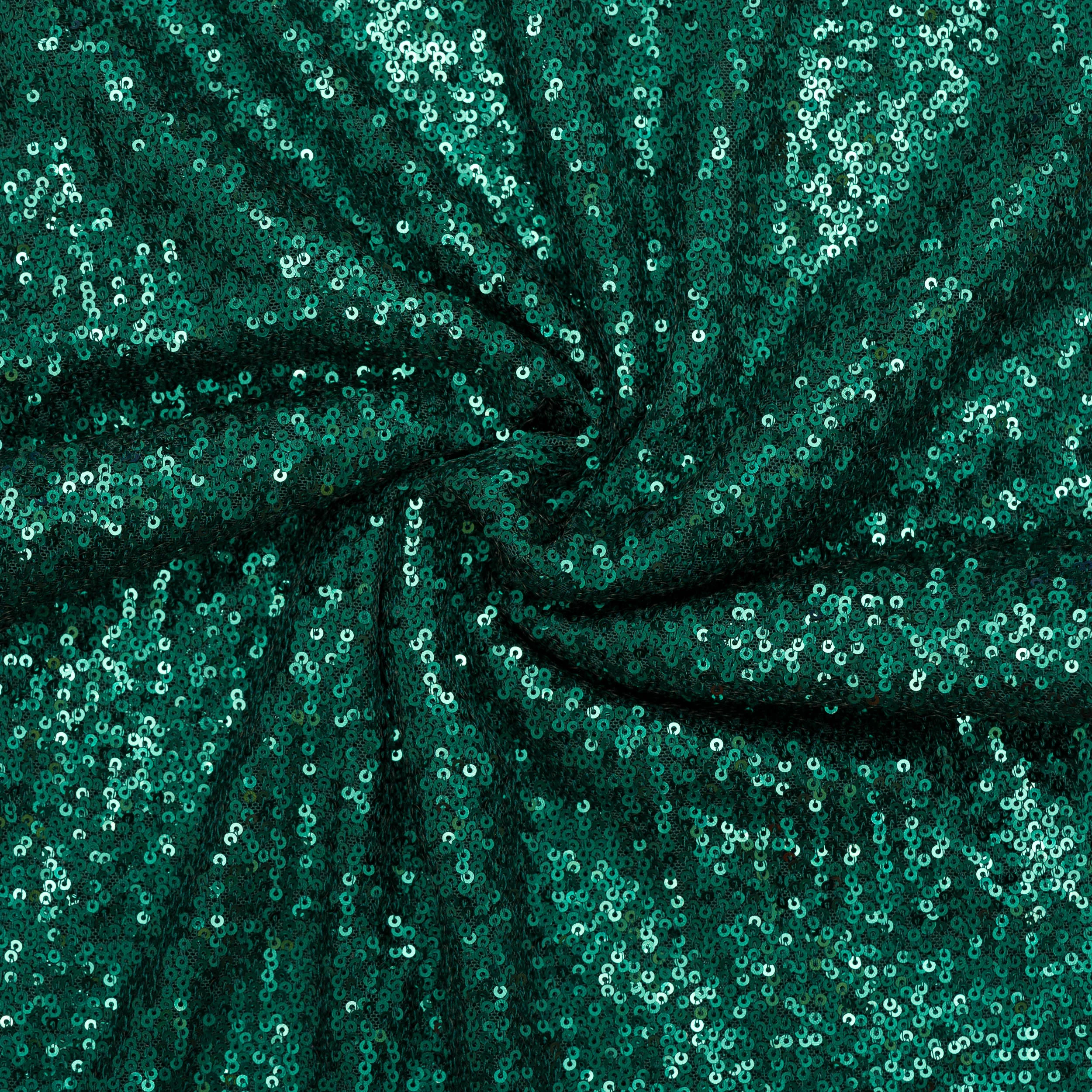 CLC-2292#42 DZIANINA POLIESTROWA Z CEKINAMI – SZMARAGD | Fashiontree