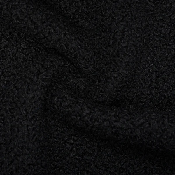 POLYESTER TEDDY FLEECE – BLACK | Fashiontree