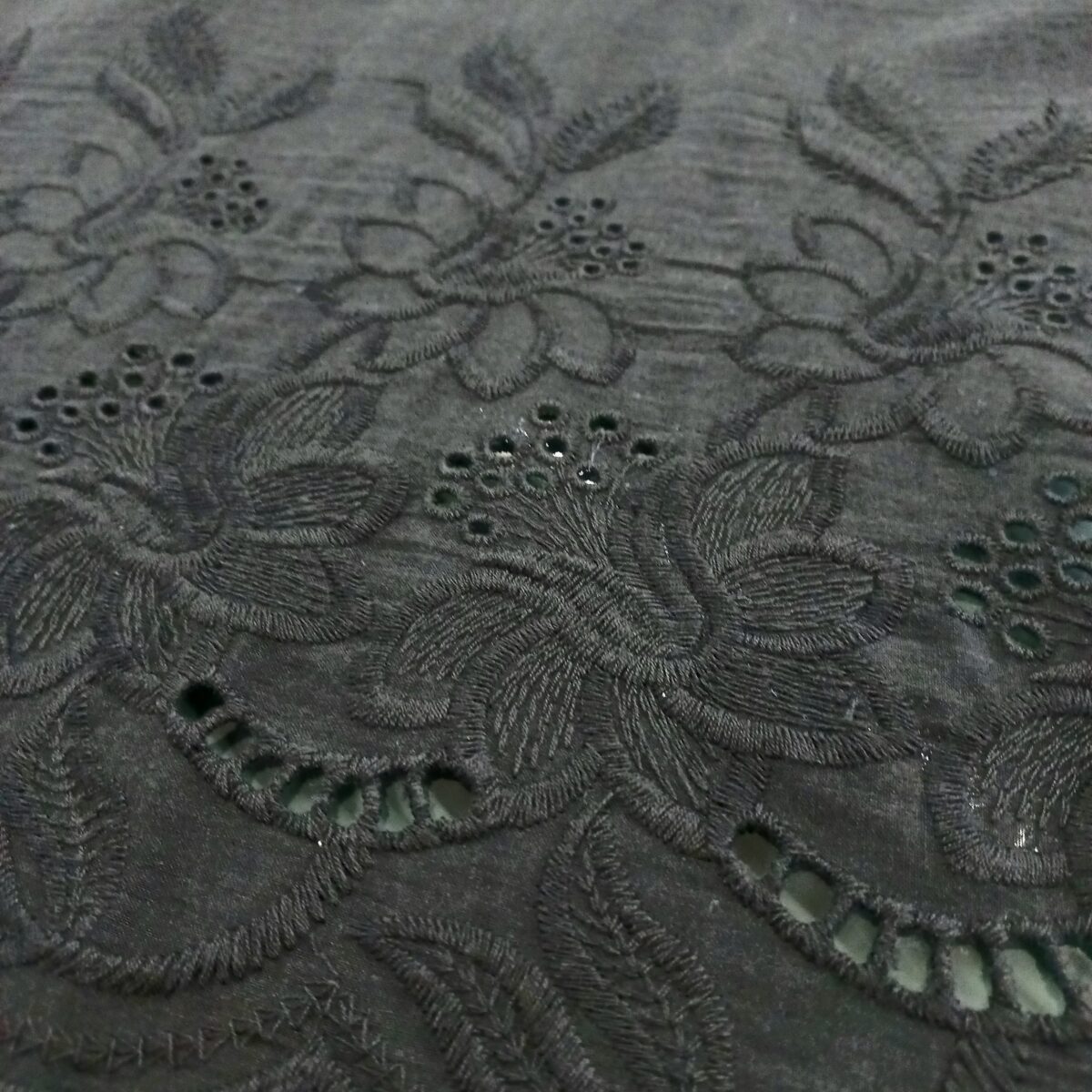 COTTON EMBROIDERY - BORDER - BLACK - Image 3