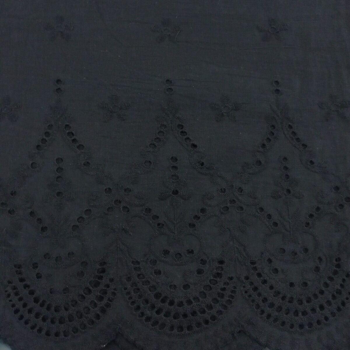 COTTON EMBROIDERY – BORDER – BLACK | Fashiontree