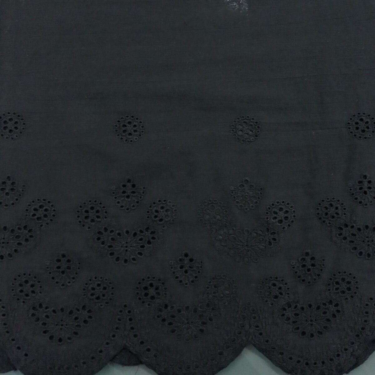 COTTON EMBROIDERY – BORDER – BLACK | Fashiontree