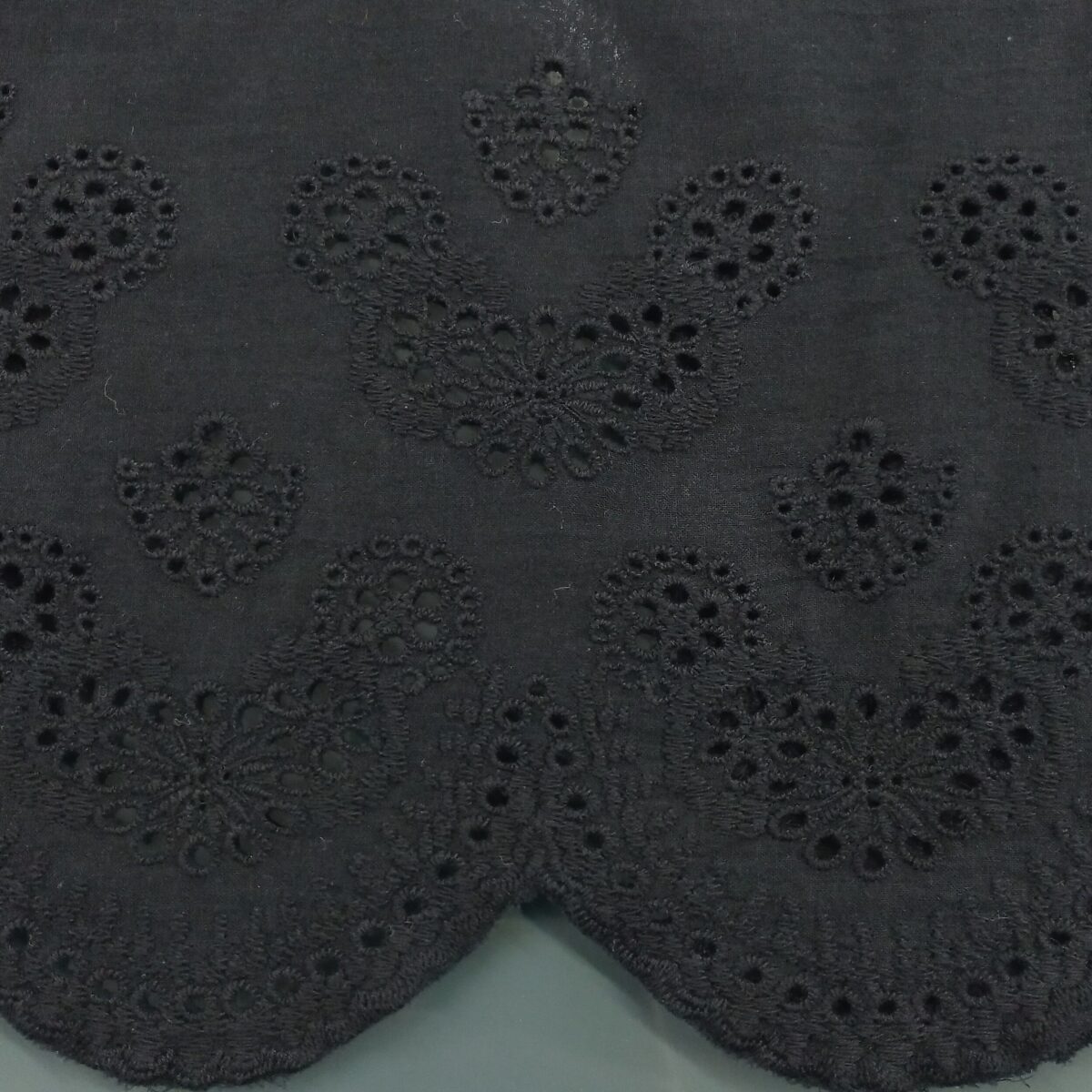 COTTON EMBROIDERY – BORDER – BLACK | Fashiontree