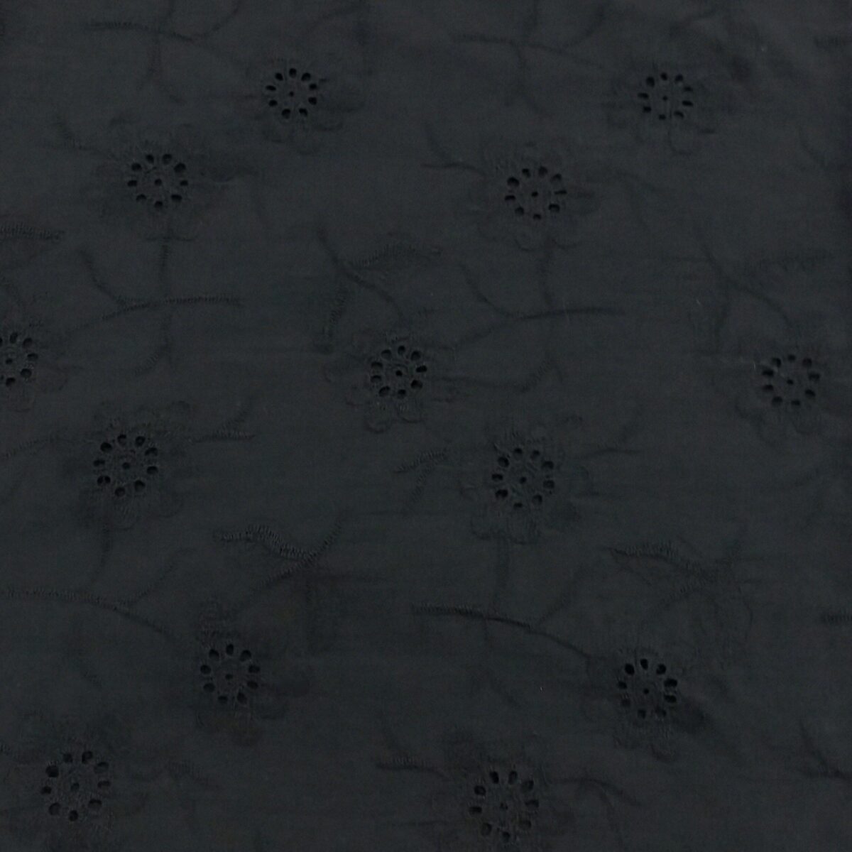 COTTON EMBROIDERY – FLOWERS – BLACK | Fashiontree