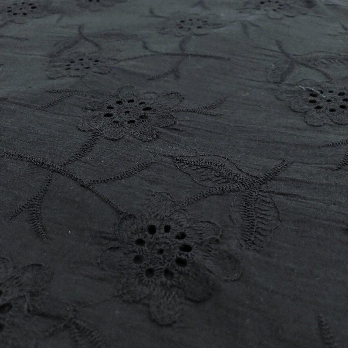 COTTON EMBROIDERY – FLOWERS – BLACK | Fashiontree