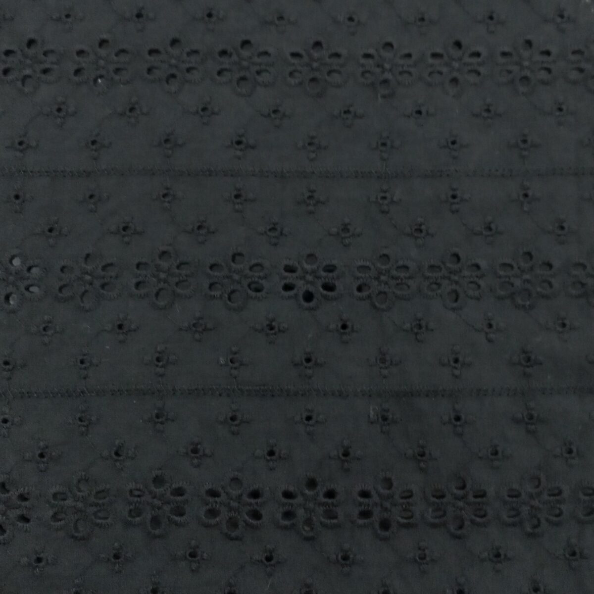 COTTON EMBROIDERY – FLOWERS – BLACK | Fashiontree