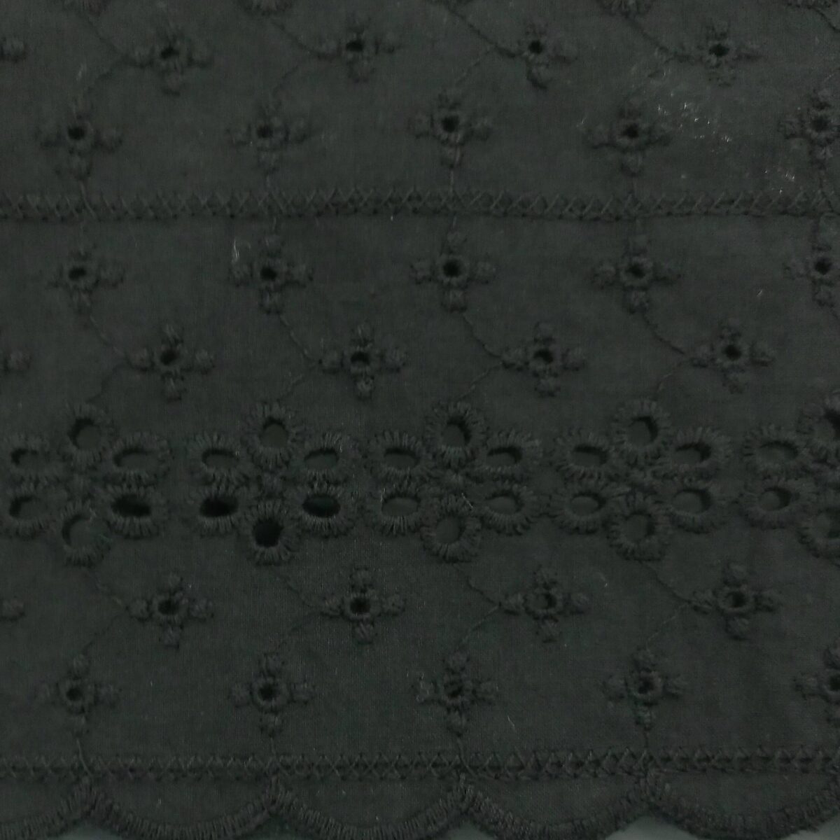 COTTON EMBROIDERY – FLOWERS – BLACK | Fashiontree