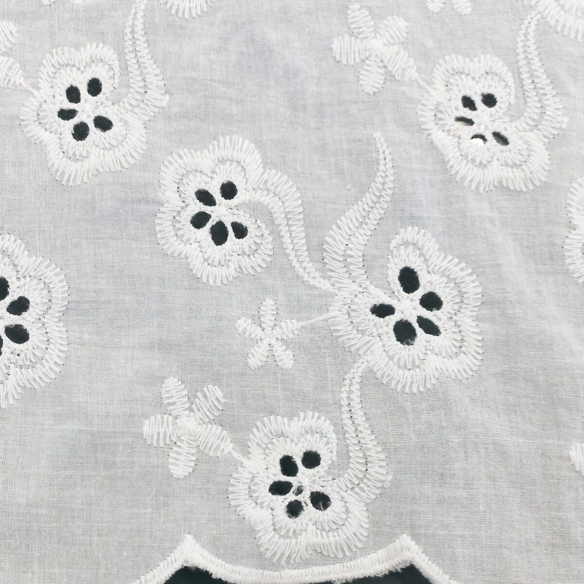 COTTON EMBROIDERY – FLOWERS – CREAM | Fashiontree