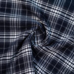 POLYESTER VISCOSE CHECK  - NAVY BLUE