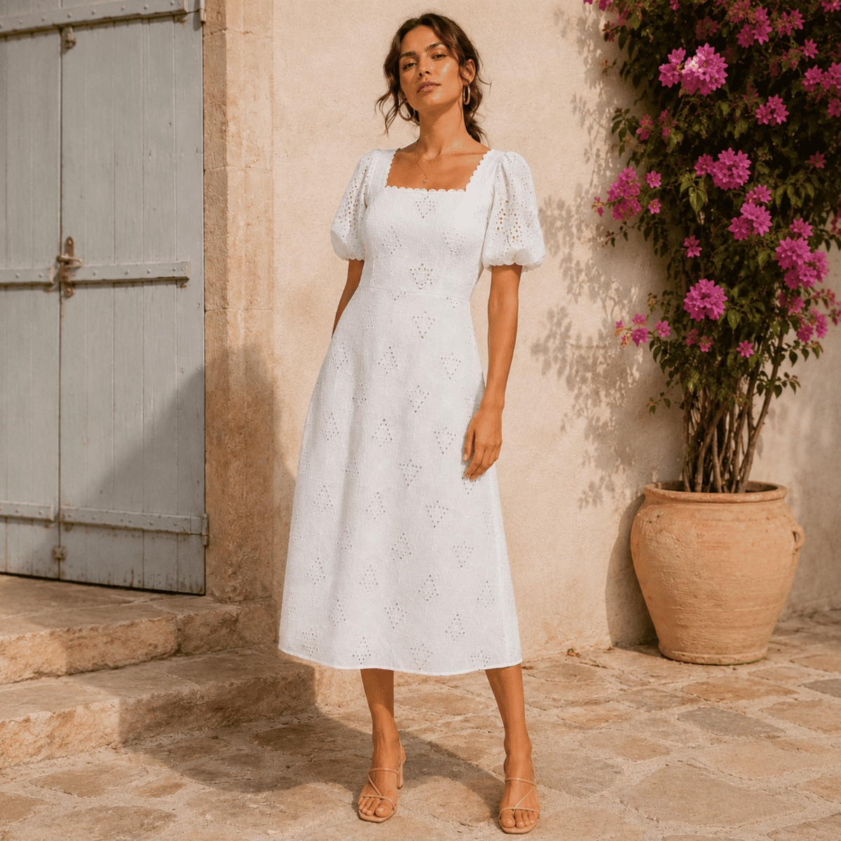 COTTON EMBROIDERY - GEOMETRIC - CREAM - Image 2