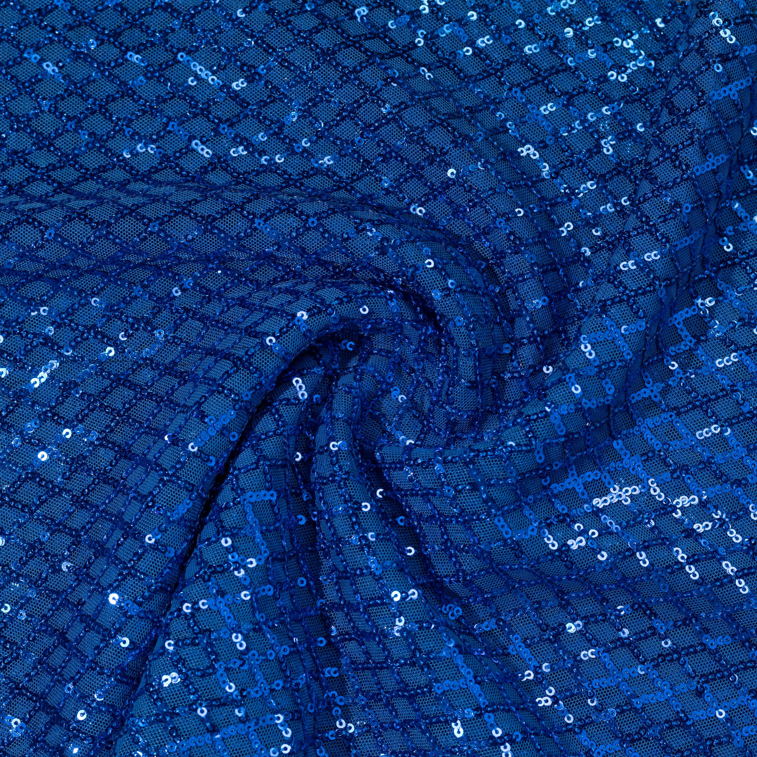 CLC-2398A-13-TWIRL MESH SEQUINS - BLUE - Image 1