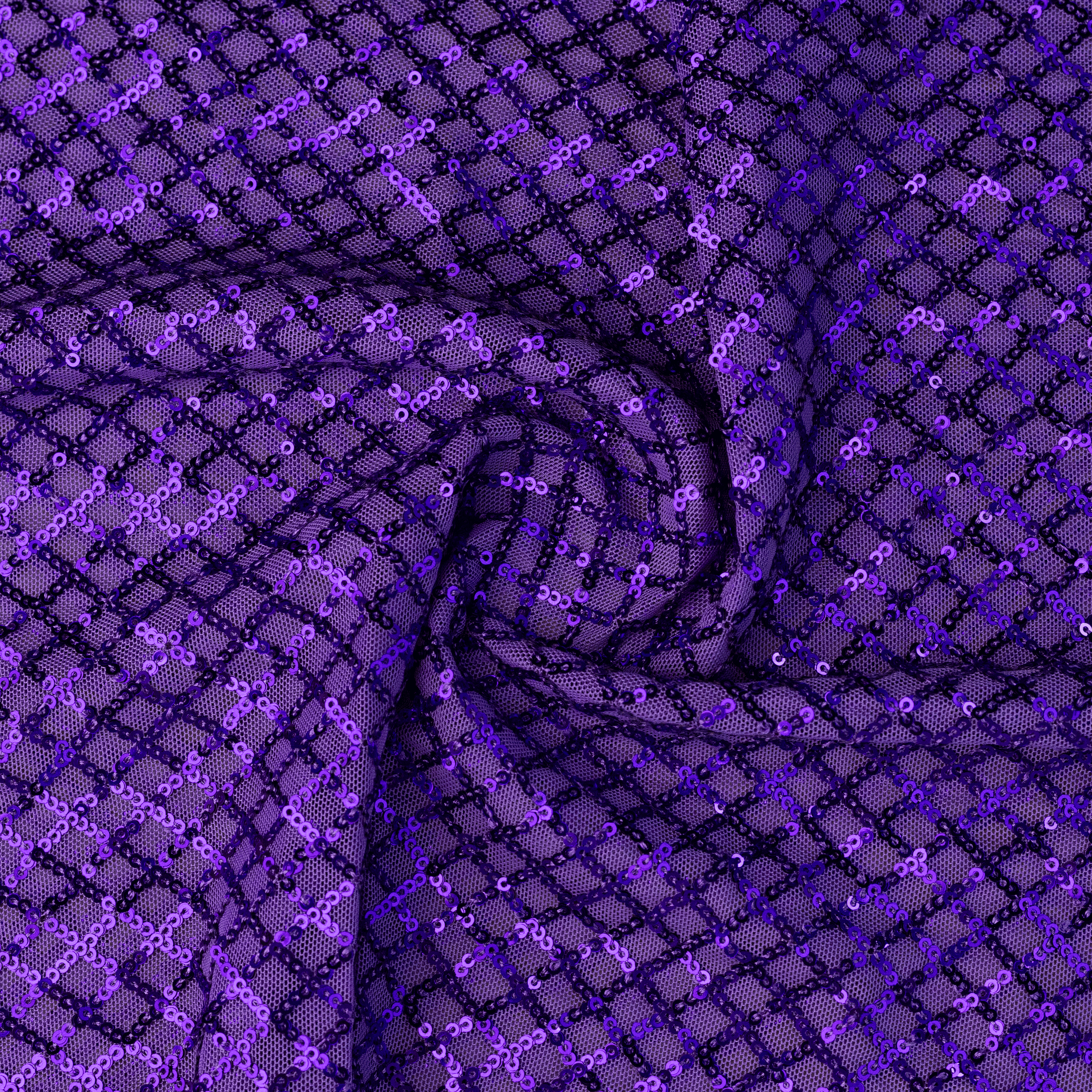 CLC-2398A-7-TWIRL MESH SEQUINS - VIOLET - Image 1