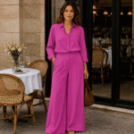 LINEN VISCOSE SPANDEX - BARBIE PINK - Image 2