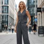 VISCOSE SUIT STRIPE  - GREY - Image 2