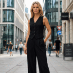 VISCOSE SUIT STRIPE - NAVY BLUE - Image 2