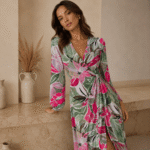 TKANINA WISKOZOWA SALMA DRUK - KWIATY | Wiskoza | CLC-2559-14563-B | Fashiontree