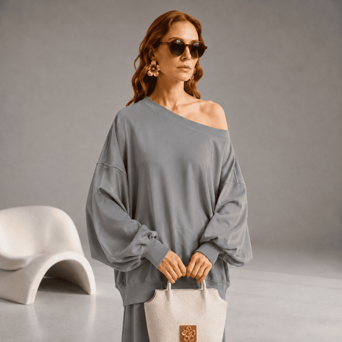 DZIANINA WISKOZOWA POLY LAVINIA - SZARY | Poliester | CLC-2594-32 | Fashiontree