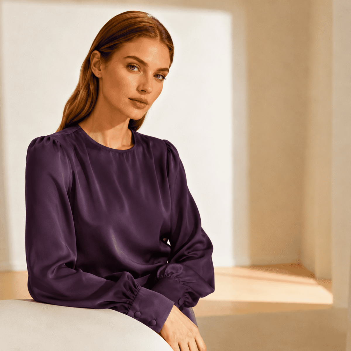 DOUBLE FACED SATIN - DARK PURPLE - Image 2