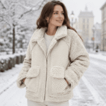 DZIANINA POLIESTROWA SHERPA PRĄŻEK
 - KREMOWY - obrazek 2