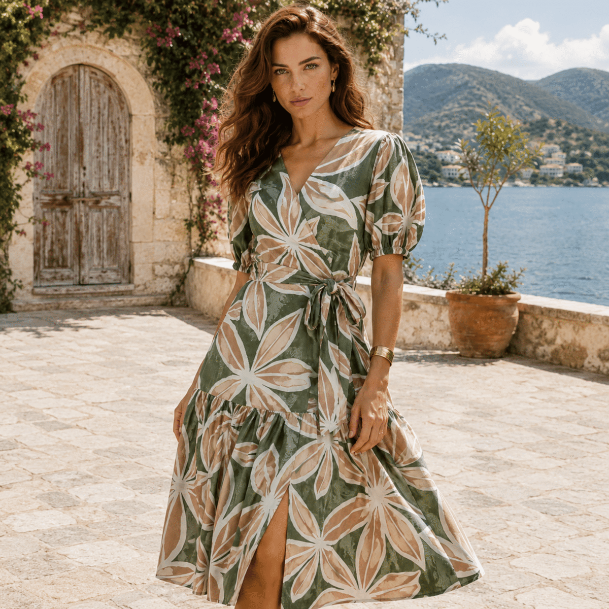 TKANINA WISKOZOWA ARIANNA DRUK - KWIATY | Wiskoza | CLC-2626-DT964Y252-2 | Fashiontree