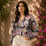 TKANINA WISKOZA AMELIA DRUK - KWIATY | Poliester | CLC-2645-15587-A | Fashiontree
