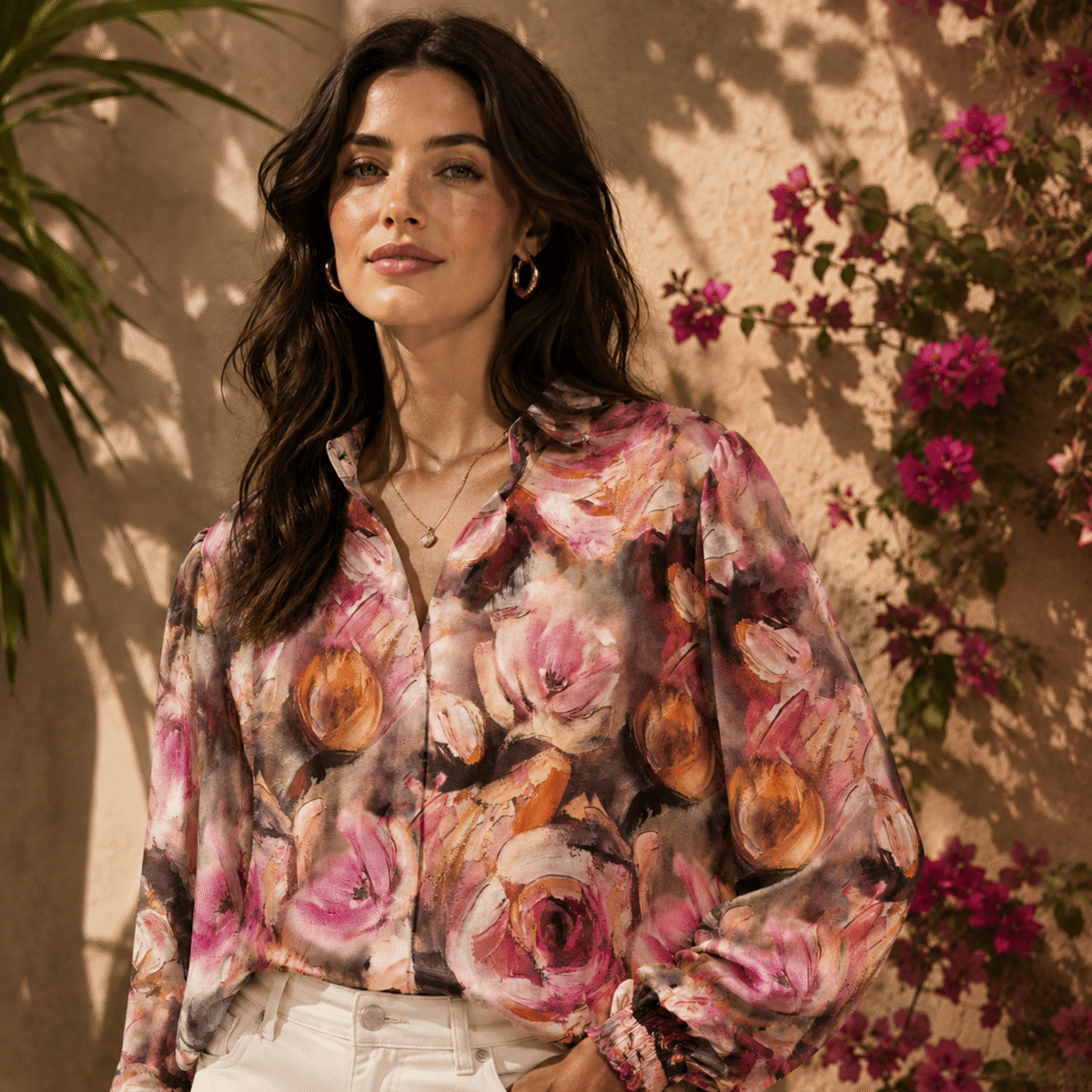 TKANINA WISKOZA AMELIA DRUK - KWIATY | Poliester | CLC-2645-15587-C | Fashiontree