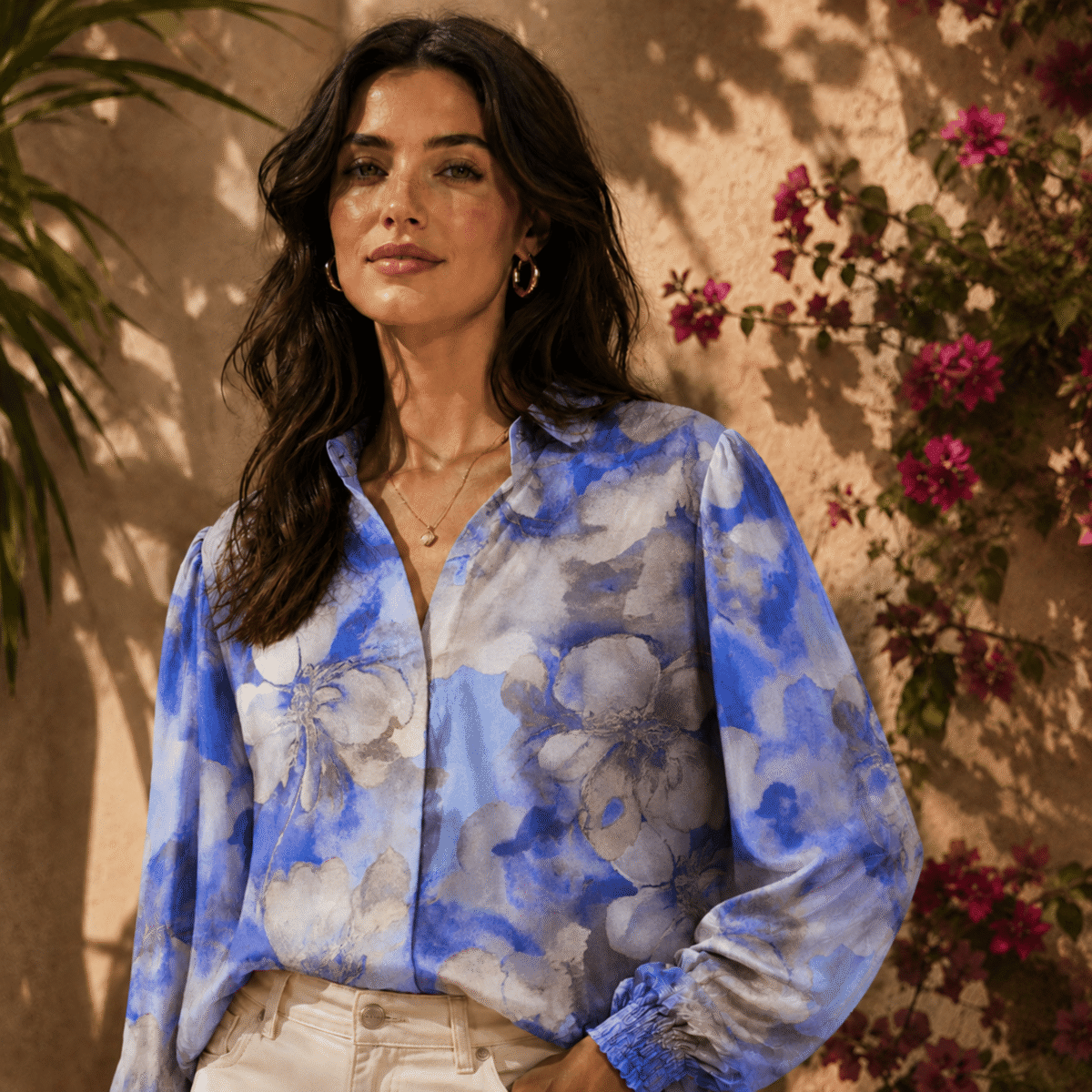TKANINA WISKOZA AMELIA DRUK - KWIATY | Poliester | CLC-2651-15768-E | Fashiontree