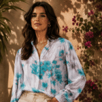 TKANINA WISKOZA AMELIA DRUK - KWIATY | Poliester | CLC-2651-16166-G | Fashiontree