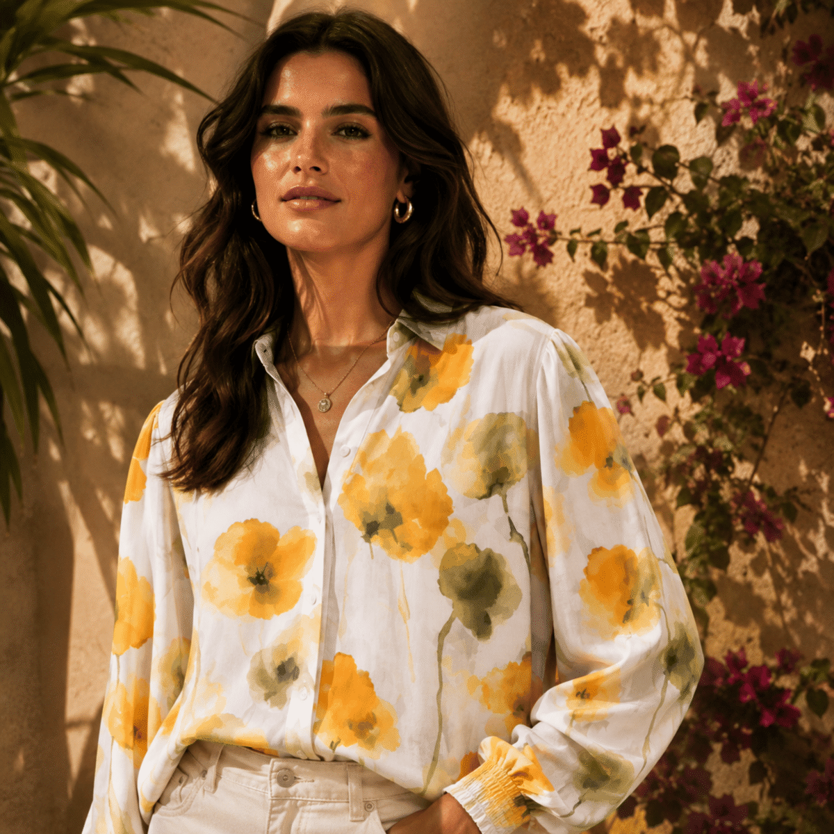TKANINA WISKOZA AMELIA DRUK - KWIATY | Poliester | CLC-2651-16169-B | Fashiontree