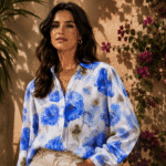 TKANINA WISKOZA AMELIA DRUK - KWIATY | Poliester | CLC-2651-16169-C | Fashiontree