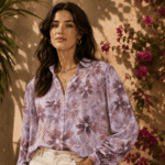 TKANINA WISKOZA AMELIA DRUK - KWIATY | Poliester | CLC-2657-K66-10 | Fashiontree