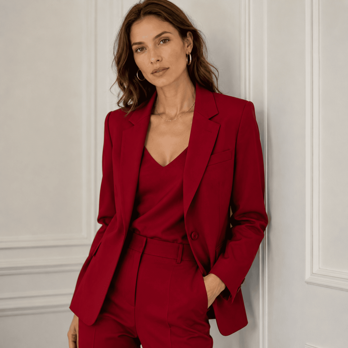 VISCOSE SUIT  - RED - Image 2