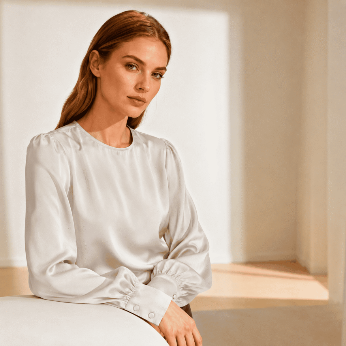 DOUBLE FACED SATIN - BEIGE - Image 2
