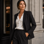 VISCOSE SUIT STRIPE - DARK GREY - Image 2