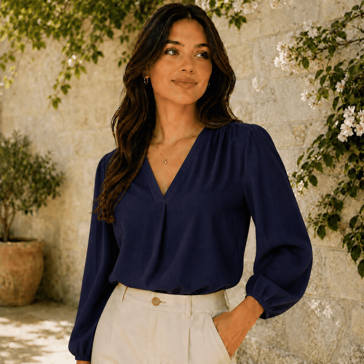 VISCOSE AMELIA  - DARK BLUE - Image 2