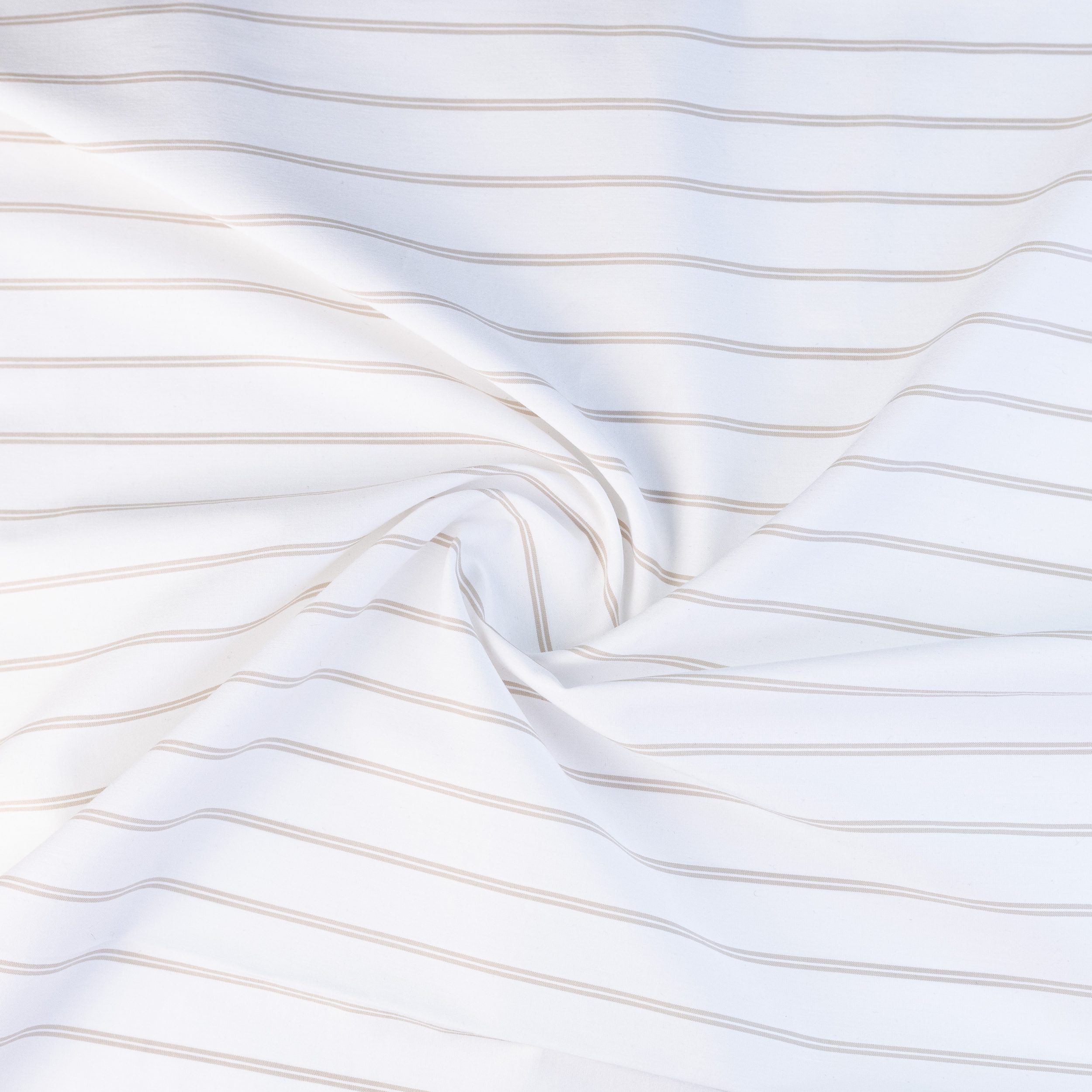TU-20514-2-TWIRL COTTON POLYESTER STRIPE YARN DYED - WHITE/BEIGE - Image 1