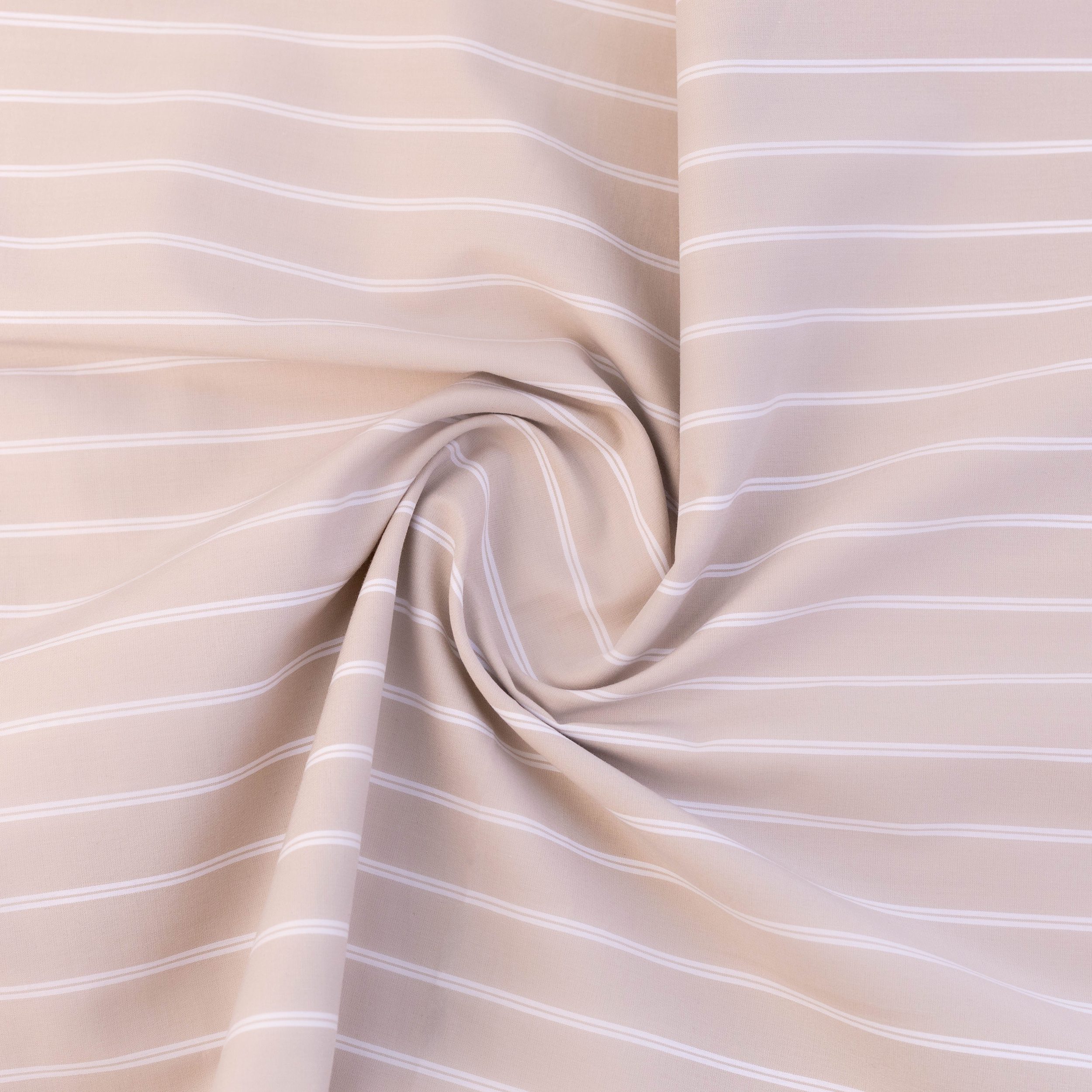 TU-20514-3-TWIRL COTTON POLYESTER STRIPE YARN DYED - BEIGE/WHITE - Image 1